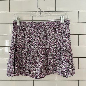 ZARA Purple & White Floral Skort Size M